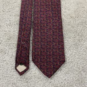 Tom James Tie Mens Silk USA Geometric Horse Bit Equestrian Pattern Menswear
